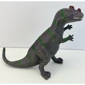 Vintage Jurassic Chinasaur Ceratosaurus Plastic Dinosaur Toy Blue Made in China